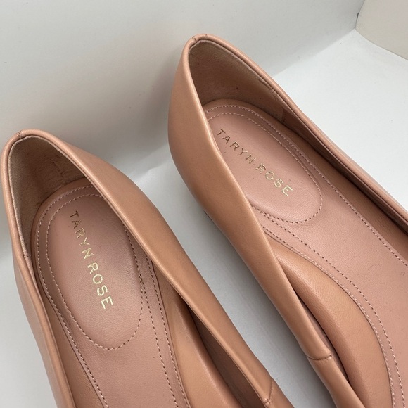 NEW Taryn Rose Rhea Babette Low Heel Pumps Colorblock Nude Pink & Black Sz 11B - Picture 4 of 11